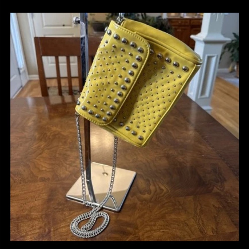Charming Charlie Silver Studded Yellow Crossbody
